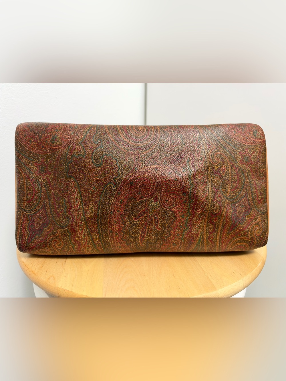Etro Multicolor Paisley Bag with Tan Leather Trim - Picture 5 of 8